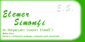 elemer simonfi business card